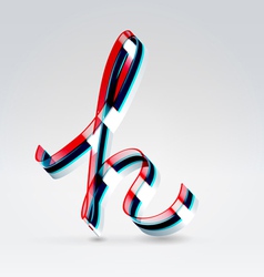 Fantasy plastic 3d glowing ribbon typeface vector image