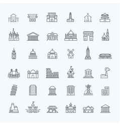 Building icons set government landmarks Building icons set government landmarks vector image