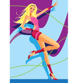 Sexy dancing girl in club clothes vector image
