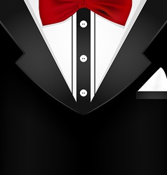 Business tuxedo background with a red bow tie Business tuxedo background with a red bow tie vector image