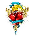 Burning heart vector image