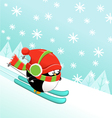 Skiing Penguin vector image
