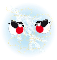 Bullfinch christmas tree vector image