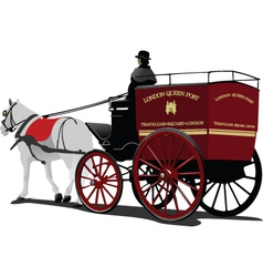 Horse and carriage vector image