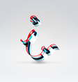 Fantasy plastic 3d glowing ribbon typeface vector image