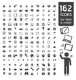 162 Icons for web applications and tablet Mobile vector image