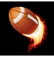 Flying flaming american football ball vector image