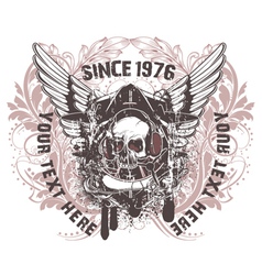 Vintage emblem with skull vector image