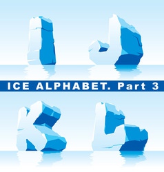 Ice alphabet part 3 vector image