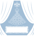 Wedding card with curly dress vector image