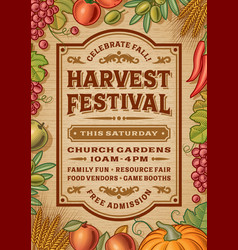 Vintage Harvest Festival Poster vector image