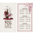 Menu with a bottle of wine vector image