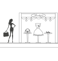 Fashion girl Shopping doodle vector image