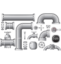 Pipeline construction pieces vector image