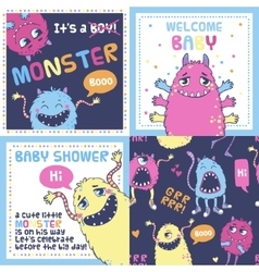 Monster party cards Monster party cards vector image