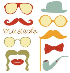 Funny mustache party Funny mustache party vector image