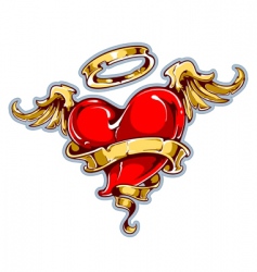 Tattoo styled heart vector image