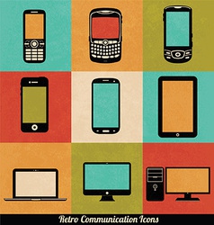 Retro Connection Icons vector image