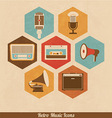 Retro Music Icons vector image