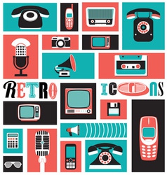 Retro Icons vector image