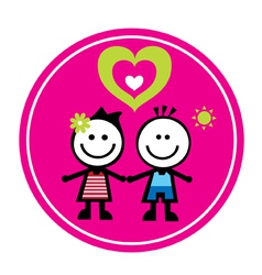 Happy family sticker vector image