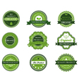 Green organic and bio labels vector image