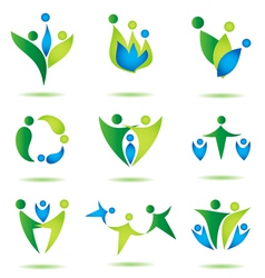Happy family icons vector image