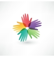 Hands connecting vector image