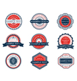 Retro blue and red labels set vector image