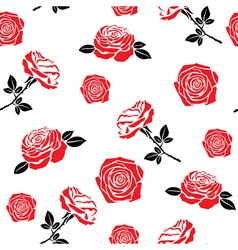 Pattern of red flowers roses vector image