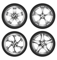 Car wheel set vector image