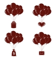 Balloons bunches silhouette set vector image