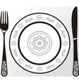 Menu plate fork knife vector image