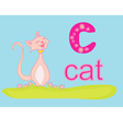 Animal alphabet C with cat vector image