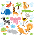 Set of cute tropical animals vector image