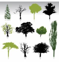 Trees collection vector image