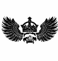 Crowned skull on wings vector image