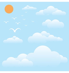 Bird at sky sun and cloud Bird at sky sun and cloud vector image