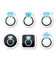 Wedding Diamond engagement ring icon vector image
