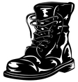 Black army boot vector image