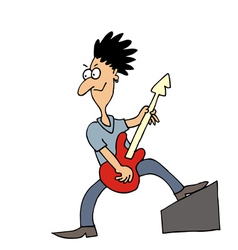 Rock musician guitar player vector image