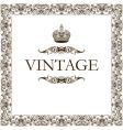 Vintage frame decor crown vector image