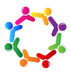 Teamwork social networking logo vector image