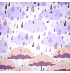 Background with umbrellas and a rain vector image