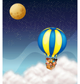 Kids in hot air balloon vector image