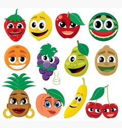 Cartoon fruits vector image