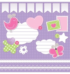 Set of scrapbook elements vector image