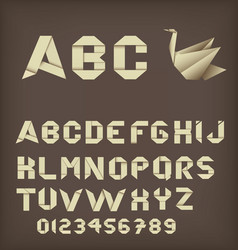 Origami alphabet and numbers vector image