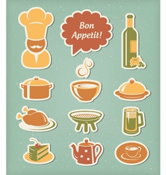 Restaurant menu icons set vector image
