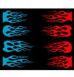 Set of tribal flames for tattoo and mascot vector image